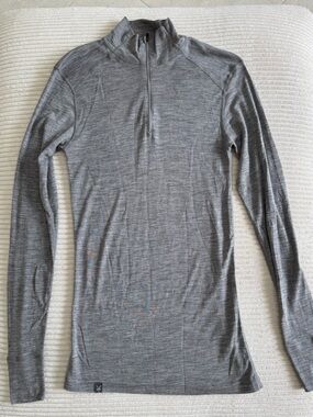 ibex Gray Merino Wool Layering Top